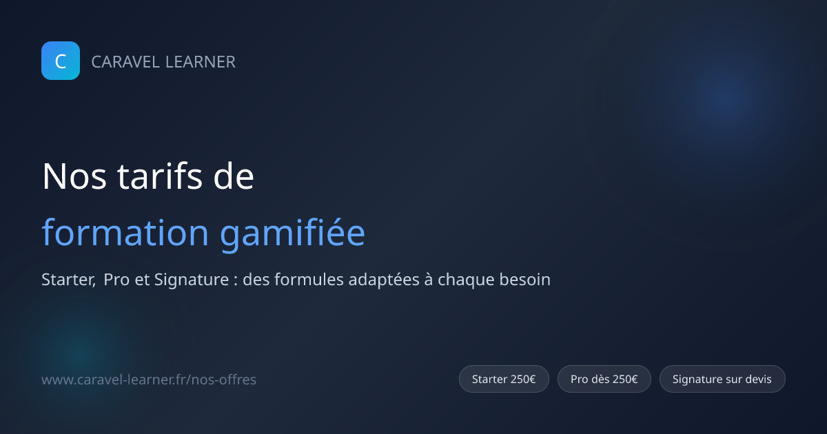 Notre solution de formation gamifiée | Caravel Learner